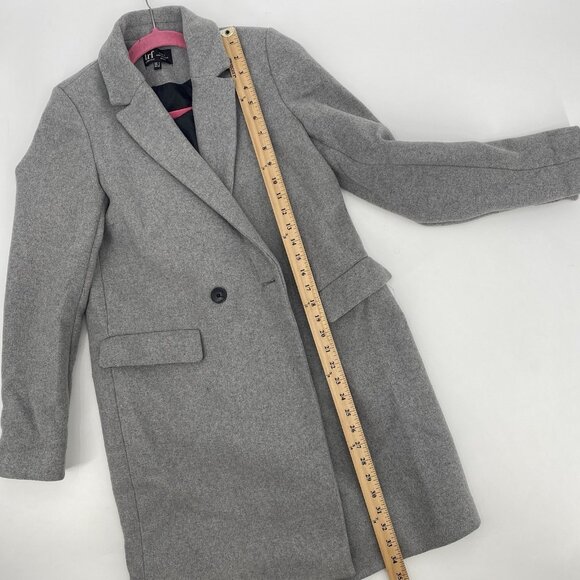 Zara Womens Small Gray Coat Double Breast Long Old Money Preppy Trench Coat - Picture 11 of 12